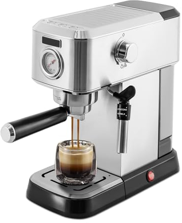 GAOUSD Macchina espressa espressa macchina per caffè caffè espresso macchina per caffè espresso semi-automatica funzione di riscaldamento capacità serbatoio acqua 1,2 l, adatta per casa, ufficio,