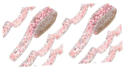 2 Rollen Kies Strass Streifen Kuchen Topper Strass Kuchenband Exquisiter Kostümbesatz Handgefertigter Bastelbesatz Gefertigte Kleidung Trimmen Strass Trimmen Die Rosa Strasssteine Tofficu