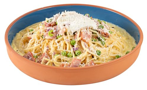 Restaurantware-Terra Tek 34 Ounce Terracotta Cazuelas, 10 Blue Glazed Clay Pots For Cooking - Oven-Ready, Microwavable, Terracotta Serving Pots, Dishwashable, For Cooking And Serving