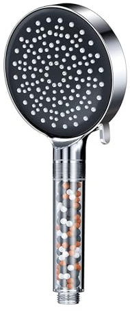 WENH Pommeau de douche à 6 modes, puissant débit avec filtre à billes, surpression, économie d'eau