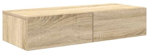 vidaXL Wandregal mit Schubladen Sonoma-Eiche 80x33x17 cm Holzwerkstoff