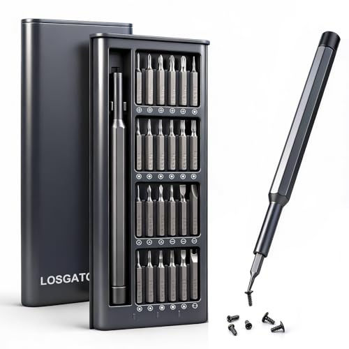 LOSGATOS Computer Precision Screwdriver Set: 24PCS Small Repair Tool Kit Mini Bits for PC Laptop Electronics Phone PS4 Switch Xbox MacBook - Gift for DIY Enthusiasts Beginners