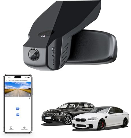 Mangoal 4K Dash Cam for BMW 5 Series Gen6 F07 F10 F11 F18 2014 2015 2016 Select 2017 M5 F10(Model B), OEM Style, 2160P UHD Video, WiFi & APP, 64GB Card