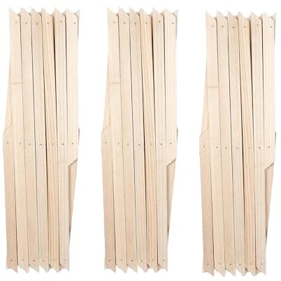 Treillis en Bois Kanta Extensible pour Jardin Mural pour Plantes Grimpantes Décoration & Partition de Plantes (Lot de 3) (Marron Clair, 180cm x 30cm)