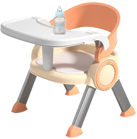 Qfdiwr Sedia da nutrizione per bambini, sedia per bambini per mangiare - Sedia da pranzo non slip con vassoio,Famiglia multifunzionali piccoli sgabelli, sedili di studio per bambini con musica per