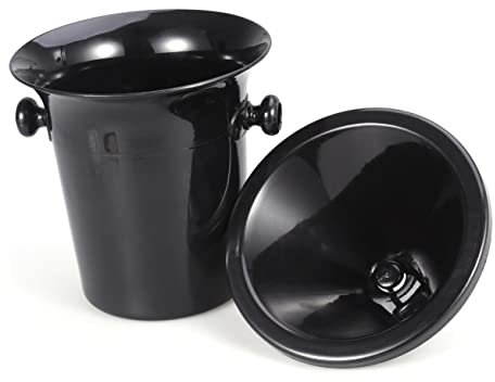 QWFVHJ Weinkübel, Eiskübel for den Außenbereich, Weinspucknapf aus schwarzem Material for Weinproben und Kellerlagerung