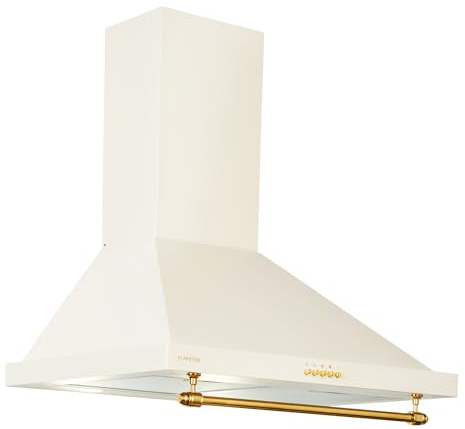 Klarstein Kitchen Cooker Hood, Chimney Cooker Hoods 60cm, Wall Mount Extractor Fan for Kitchens w/LED Lights, Cooker Hood Grease Filters, 591.5m³/h Airflow Cooker Hoods, Steel Extractor Fan Hood
