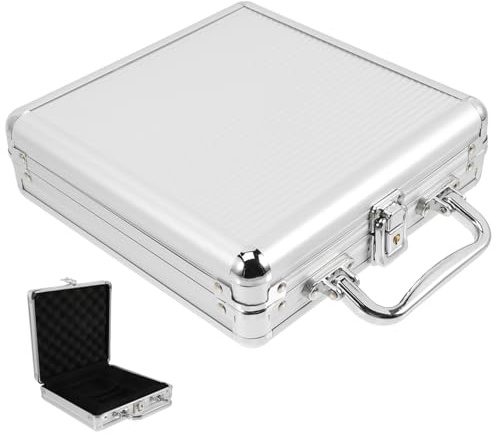 ZUNOXAZ Alloy Poker Chip Case Large Capacity Portable Metal Storage Box With Round Edges Poker Cards Carrying Case Safe And Sturdy