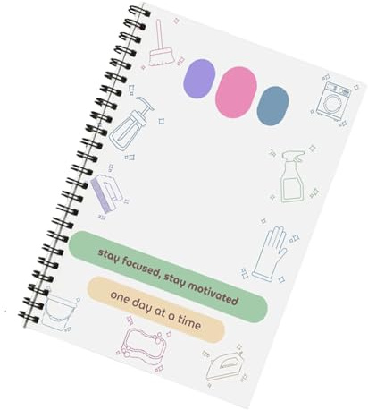 Calendrier de nettoyage – Livre de nettoyage de la maison, 21 x 14 cm, tableau guide modifiable pour restaurant, maison, cuisine, nettoyage, désencombrement, suivi, tâches ménagères, adultes, corvées