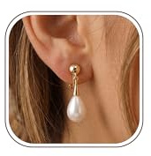 CASSIECA Ohrclips Damen Ohne Ohrlöcher 14K Gold Perlen Zirkonia Clip Ohrringe Ohne Ohrlöcher für Bräute Brautjungfern Brillante Ohrclips Ohrschmuck