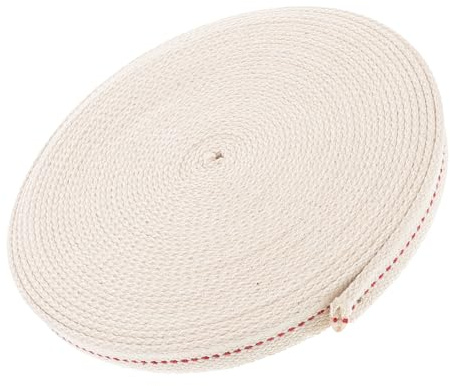 DEARMAMY Mèche en Coton Plate 12 CM X 10 M pour Lampe à Huile et Lanterne à Pétrole Accessoire de Remplacement Polyvalent pour Lampe à Paraffine pour Éclairage Décoratif et Camping