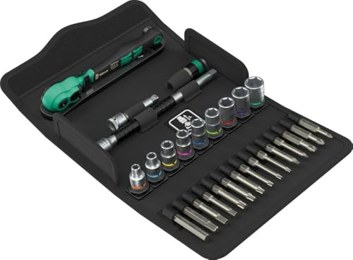 Wera 05005542001 8100 SA 15 Zyklop Comfort Knarrensatz, Umschalthebel, 1/4-Antrieb, zöllig, 28-teilig