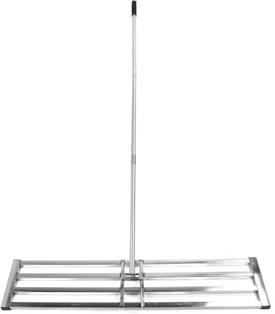 OEBUAFI Râteau Niveleur de Pelouse, Outil de Nivellement de Pelouse en Acier Inoxydable avec Long Manche, Outil de Nivellement de Jardin Robuste pour Niveler Le Sol, de Jardinage