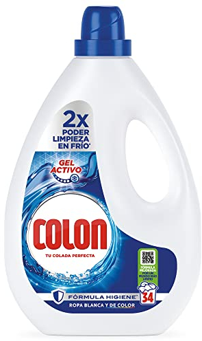 Colon Gel Activo - Detergente para Lavadora, adecuado para Ropa Blanca y de Color, Formato Gel - 34 dosis
