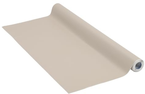 Venilia Självhäftande film uni matt taupe dekorativ film möbelfolie tapeter självhäftande film, PVC, utan ftalater, beige, 45 cm x 2 m, 160 µm (tjocklek: 0,16 mm), 53293