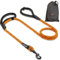 Sweetie Rope Dog Lead - Innovative Design with Two Padded Handles - Reflective Stitching & O-Ring - 5 FT Long Leash for Medium & Large Sized Pets - Weather Resistant & Strong Material. Orange