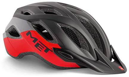 MET Fahrradhelm Crossover, Black Red, XL, 570 013 22