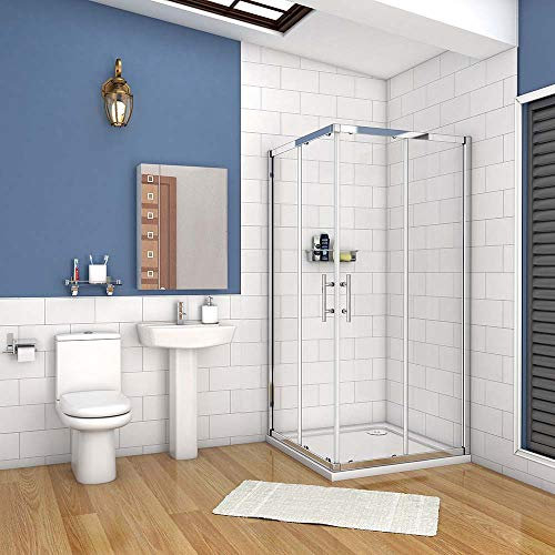 AICA cabine de douche 76x76cm accaccès d'angle cabine de douche carré porte de douche coulissante hauteur:195cm