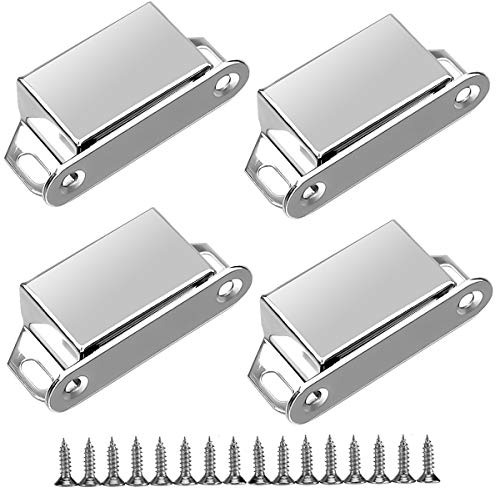 4 Pcs Iman Puerta 6kg Imanes Cierre Puertas de Acero Inoxidable Pestillo Magnetico Cierres para Puertas de Armarios y Muebles, Armario Ropero Puertas Correderas