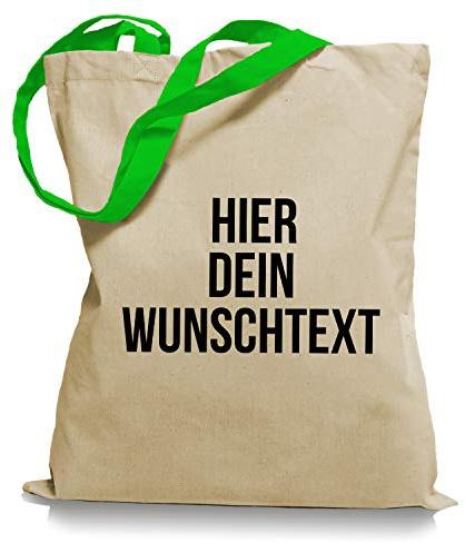 Ma2ca Stoffbeutel Jutebeutel mit Wunschtext/Selber gestalten mit dem Amazon T-Shirt Designer/Beutel Druck/Designertool Tragetasche/Bag/Jutebeutel WM2