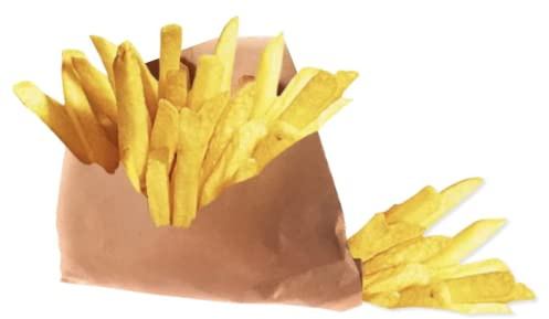 250 Sacchetti di carta kraft per patatine fritte / Sacchetto di carta kraft anti-grassse / Sacchetto di carta kraft per snack / Sacchetti kraft da 12 cm x 12 cm, perfetti per servire i tuoi prodotti