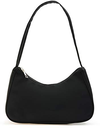 WANGQI Damen Handtaschen Schultertasche, modische lässige klassische All-Match-Unterarmtasche einfarbige Achsel Nylon Hobos Tasche Frauen Reißverschluss Umhängetasche (Große)