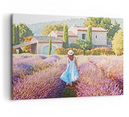 ARTTOR Leinwandbild 100x70cm Wandbild Botanik Landschaften - 4420 | Boho Heathers Frau Groß Wanddekoration Wohnzimmer Schlafzimmer Küche Wanddeko Wand Kunstdruck Wandkunst Wall Decor ARTTOR