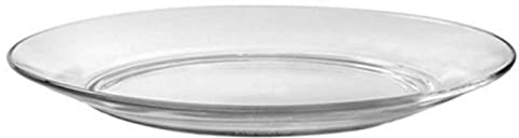 Plato llano de vidrio, transparente, cocina, hostelería, ensaladas, servir, dimensiones 2 x 23,5 cm (altura x diámetro)