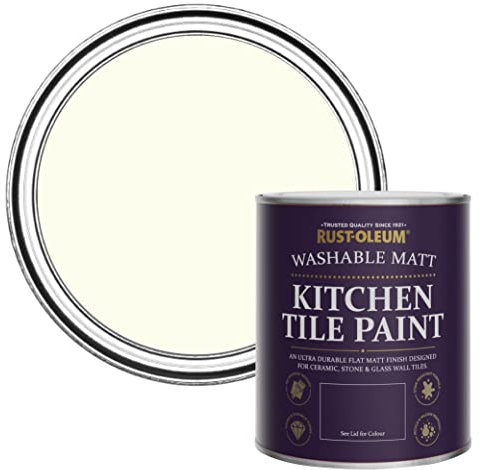 Rust-Oleum Off White water resistant Kitchen Tile Paint in Matt Finish - Antique White 750ml
