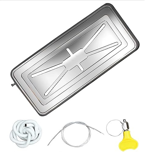 UZSPAC Bac de Vidange pour Climatiseur Bac a Vidange Metal Matériau en Acier Inoxydable avec Tuyau de Vidange Bac Condensat pour Climatisation (Size : 1-2P)