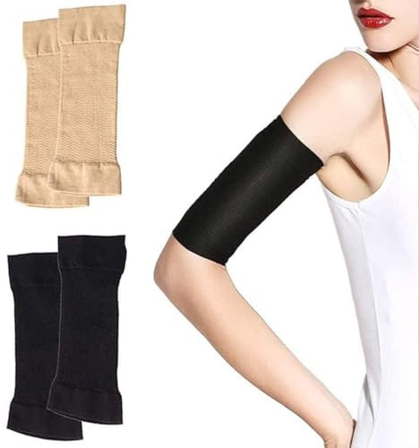 2 Pairs Arm Slimming Shaper Sunscreen Wrap Sleeve Arm Compression Women Upper Arm Toneup Arm Shaping Sleeves for Beauty Women