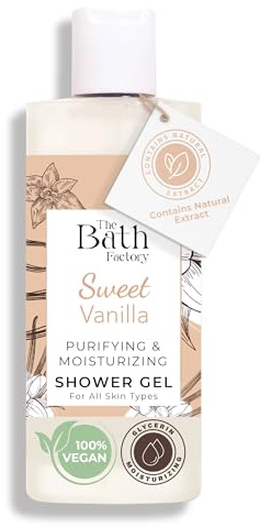 The Bath Factory duschgel – Sweet Vanilla – fuktgivande och närande kroppsrengöring – 400 ml