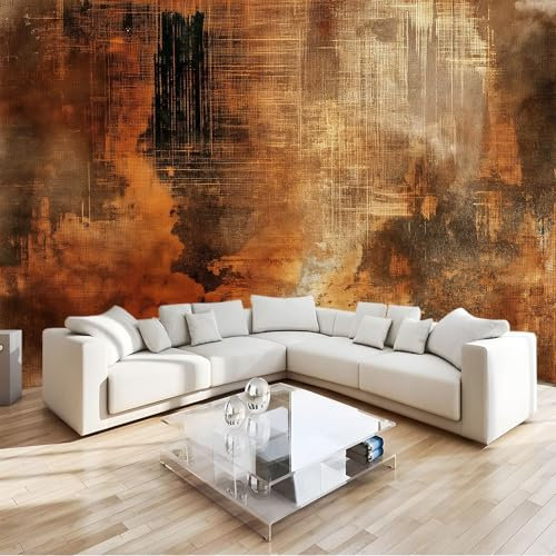 Retrò Carta da Parati Moderna Struttura astratta di colore ruggine 3D Murale Carta da Parati Decorazioni, Carta da Parati Fotografica 350x256 cm, Carta da Parati in Tessuto Non Tessuto