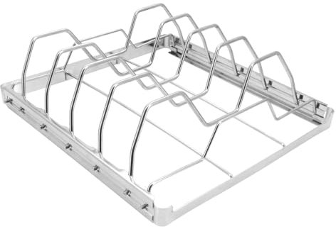 Beowanzk BBQ Grill Rack, Stainless Steels Cooking Rack, Wire Cooking Racks for Beef Ribs, Chicken Racks, Steaks Lamb Ribs, Holds up to 6 Ribs