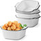 Lot de 4 plats à gratin carrés en céramique 400 ml - 14,5 x 11,5 x 5,5 cm - Petit plat à gratin pour friteuse - Moules en céramique avec poignées pour friteuse à air chaud, four, micro-ondes
