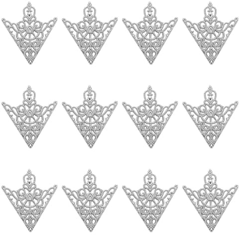 Sertay 12 Stück Hemd Kragen Brosche, Kragen Bar Pins, Brosche Schnalle Triangle, Broschen Accessoires Palace Retro, Geeignet für Valentinstag, Muttertag, Lehrertag, Weihnachten, Hochzeit (Silber)