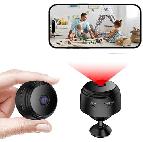Generico Mini Telecamera Spia,wifi HD 1080P,Telecamere di sorveglianza,Telecamera Nascosta con visione notturna e rilevamento del movimento,Interno/esterno,Visualizzazione in tempo reale tramite APP.
