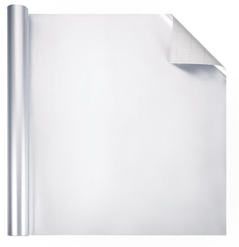 Beadthoven Metallic Geschenkpapier Rolle 43cm x 3m Geschenkverpackung Papier Seidenpapier für Abschlussfeier Hochzeit Geburtstag Festliche Dekoration, Silber