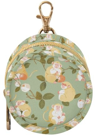 Söt fet grön apa baby flicka nappar hållare fodral bärbar armbandsplånbok, babyartiklar förvaringsbehållare