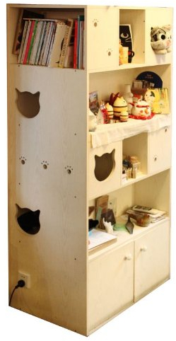 CatS Design Kratzbaum Grosse Katzen stabil/Katzenbaum XXL Edel/kratzsäule kletterstufen/Katzenhaus Maxi Book Shelf