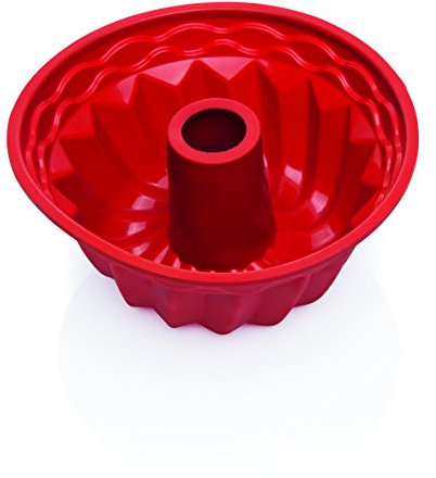 Stampo in silicone per ciambellone in rosso – resistente alle alte temperature di -40 °C fino a 280 °C, di qualità Premium, spuelmaschinentauglich/Ø 22 cm, profondità: 11 cm