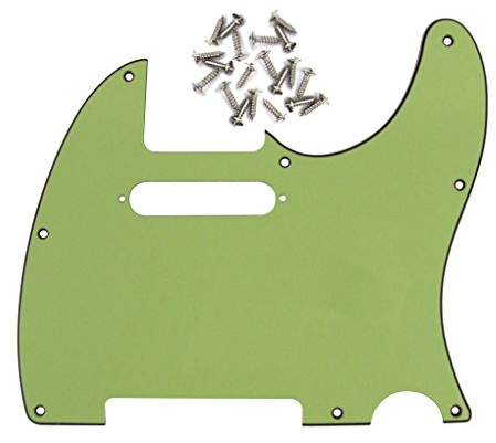 FLEOR 8-Loch 3-lagig Mintgrün TL Pickguard Single Coil Neck Hole Schnittschutzplatte mit Befestigungsschrauben für den Austausch von US/Mexiko Standard TL TE Plate