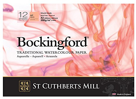 BOCKINGFORD Unbekannt St Cuthberts Mill Bockingford Aquarellpapier T4533000101AF: 300 g/m², Satiniert, Aquarellblock 29,7 x 42 cm (DIN A3), einseitiggeleimt, 12 Blatt, Weiß