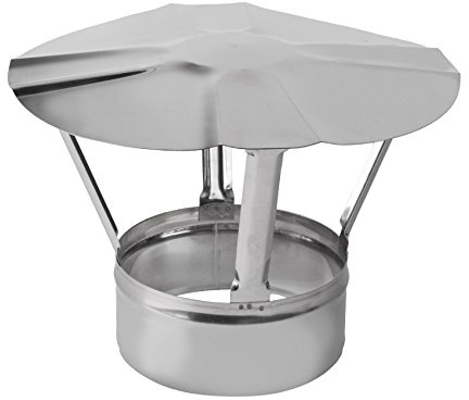 Stainless Steel Chimney Cowl Stove Pipe Rain Cover Protector Cap Pot (160mm)