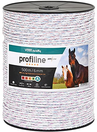 VOSS.farming 3000m Kunststofflitze 6mm mit Litzenverbindern Weidezaunseil Weidezaun Litze Kordel
