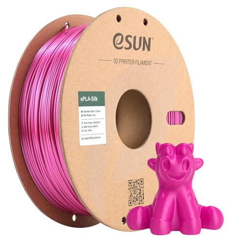 eSUN Seide PLA Filament 1.75mm, Seidig Glänzendes 3D Drucker Filament PLA, Maßgenauigkeit +/- 0.05mm, 1kg Spule (2.2 LBS) 3D Druck Filament für 3D Drucker, Seide Violett