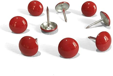 500 Stück pro Packung: D 11 mm x L 17 mm Sofa Polsternägel Holzmöbel dekorative Reißnägel Hobnail Daumennägel Home DIY Polsternägel (rot lackiert)