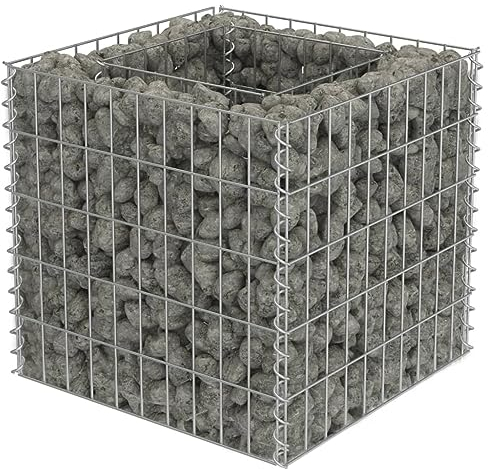 vidaXL Gabion Raised Bed 50 x 50 x 50 cm Stone Basket Wire Basket Flower Pot Plant Pot