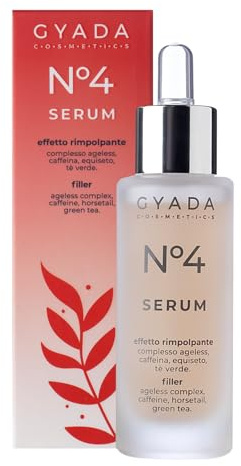 GYADA COSMETICS, Gesichtsserum Nr. 4 Füllung für reife und entspannte Haut, Anti-Falten-Gesichtsserum für eine kompakte, elastische Haut, mit Hyaluronsäure und Aloe Vera, 30 ml