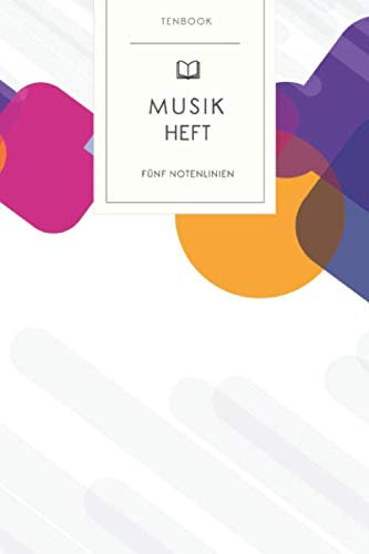 Musikheft: Abstrakte Rechtecke und Kreise. Notenheft 120 Seiten für Noten mit schönem Design. Soft Cover 6x9 Zoll, ca. DIN A5 15x22cm.
